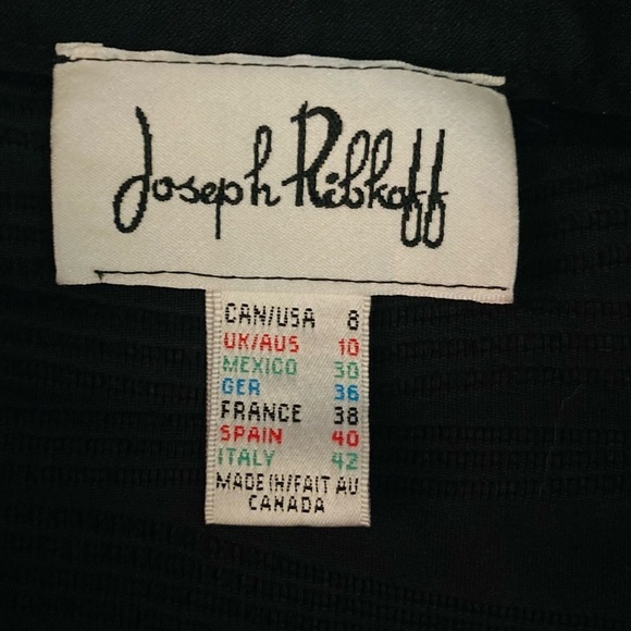 Joseph Ribkoff textured stretch black collared zip front jacket. Size 8. - Picture 3 of 4